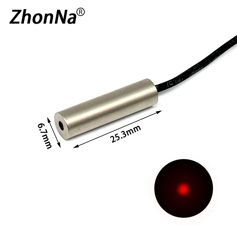 650nm  5mW Reverse  Polarity Laser Module With Ground Wire Red  Light Single Point Laser Locator Aiming Installation Accessories