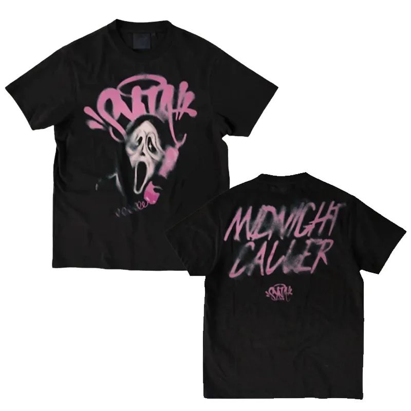 S world Cross border New T-shirt S World Scream Black T-shirt - XXL Halloween Print Top