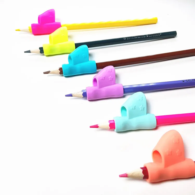 Wholesale Colorful Pencil Grips Student Kids Promotion Stationery Gifts Ergonomic Pencil Grip