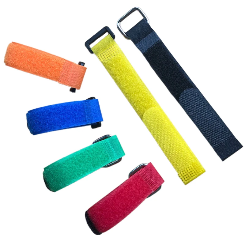 Chinese Manufacturer Wholesale Colorful Nylon Hook And Loop Strap Plastic Buckle Hook And Loop Tie