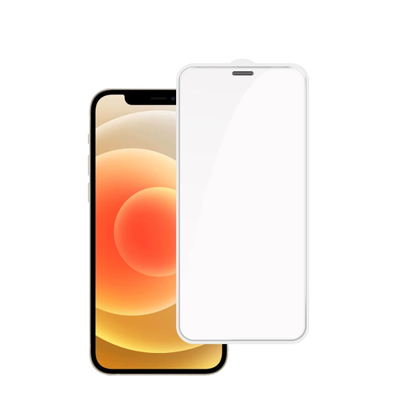 
High Quality Full Cover Transparent Tempered Glass With Receiver Dustproof Net Design Screen Protector For iphone 12 12PRO PRO 