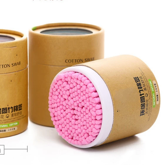 Двухсторонние деревянные бамбуковые палочки разных цветов, ватные палочки, 100% ватные палочки, палочки