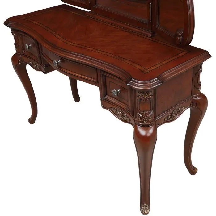 Classic retro log with mirror dressing table in dressing room