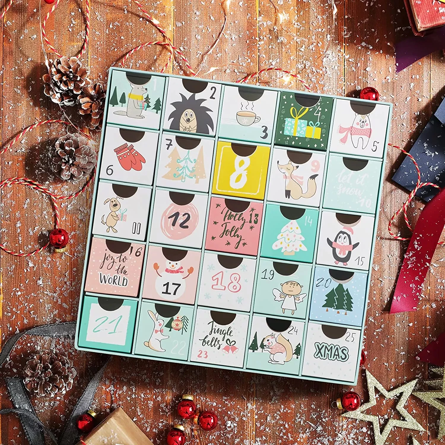 Festival Countdown Calendar 2022 24 Drawers Cabinet Christmas customize Gift Boxes Advent Calendar Box