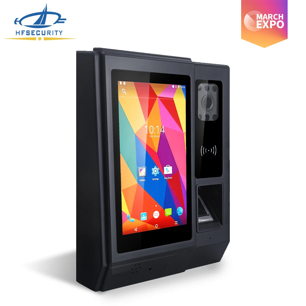 HFSecurity HF-A5 Smart Face++ Recognition Android POE Device Fingerprint Scanner Time Attendance Machine with Card Reader