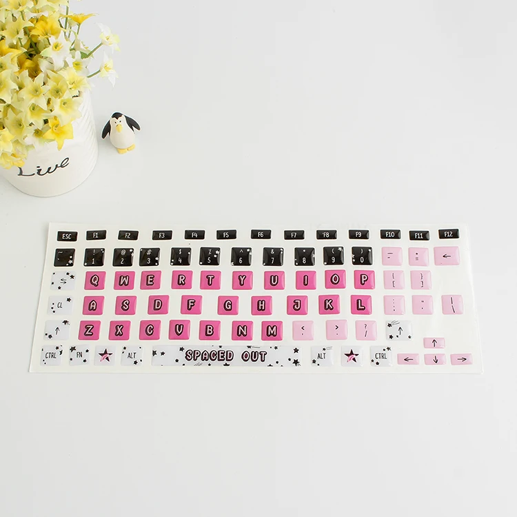 customized logo sheet fluorescent french german keyboard stickers printing for keyboard
