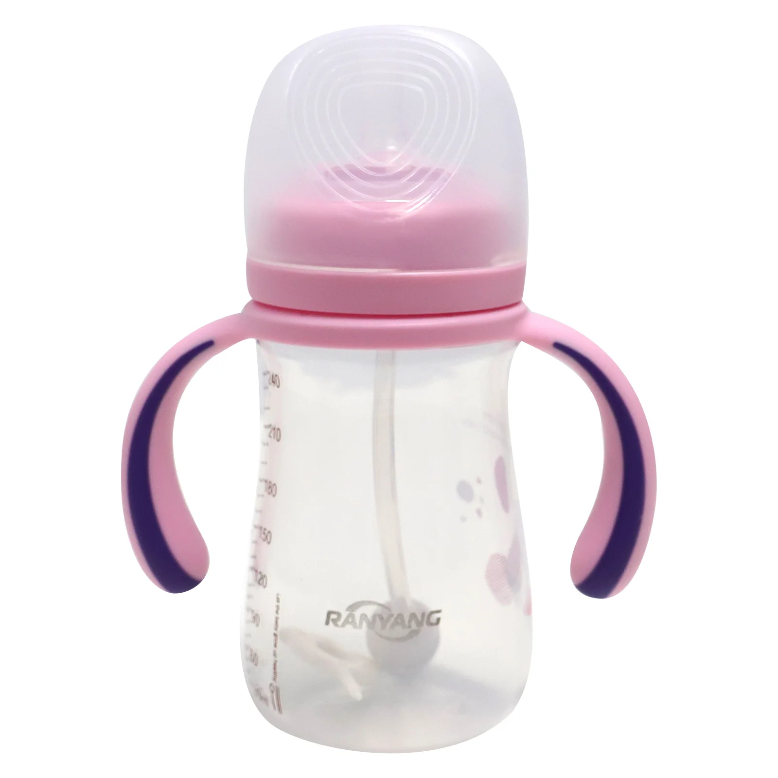 Ranyang  Wholesale High Quality BPA free Wide Neck squeeze silicone baby bottle silicone feeding bottle