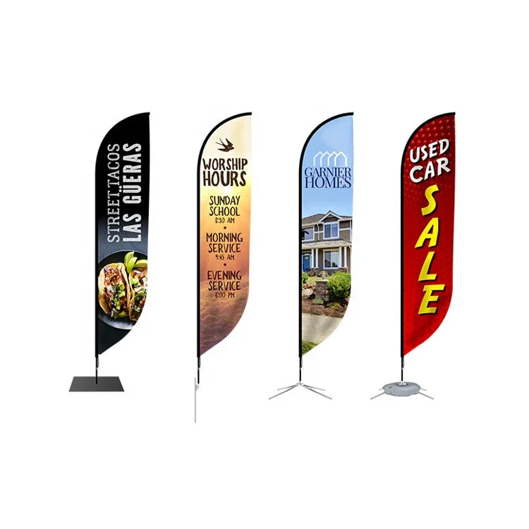 2.8m Promotional Advertising Custom Print Bali Swooper Bow Feather Flag Flying Beach Flag Banner