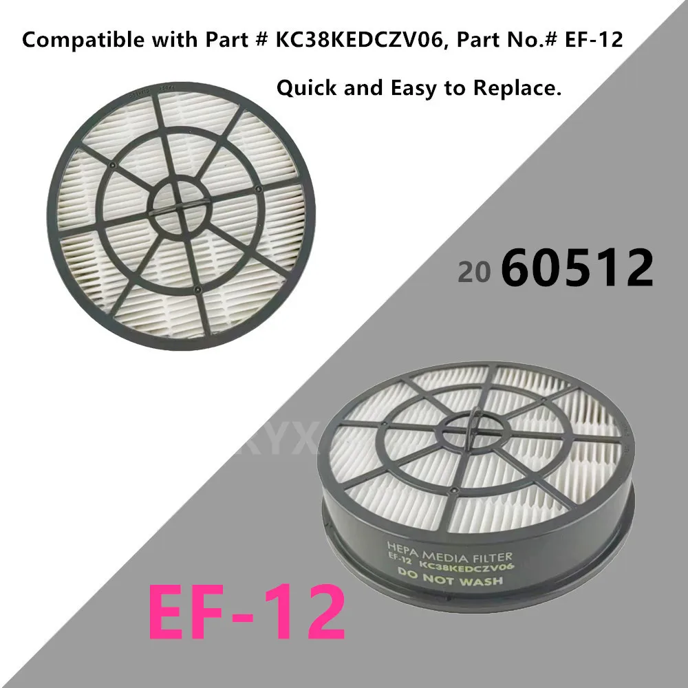 Vacuum Cleaner Filter for Media EF-12 Part #  20-60512 KC38KEDCZV06 60512.10135 10325 10335 31210 31220 31230 DU3018