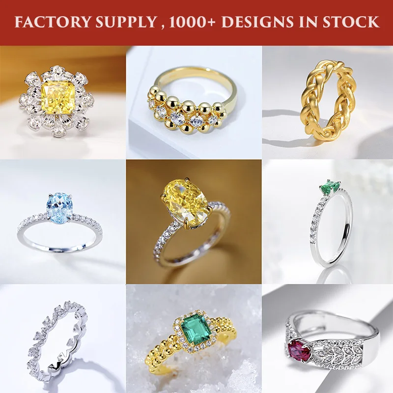 14k 18k gold plated zircon emerald sapphire stone ring jewelry  925 sterling silver couple rings jewellery