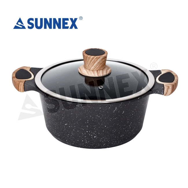 Набор посуды для пикника Sunnex, уличная посуда для кемпинга, Медицинское покрытие из камня, Индукционная глубокая кастрюля