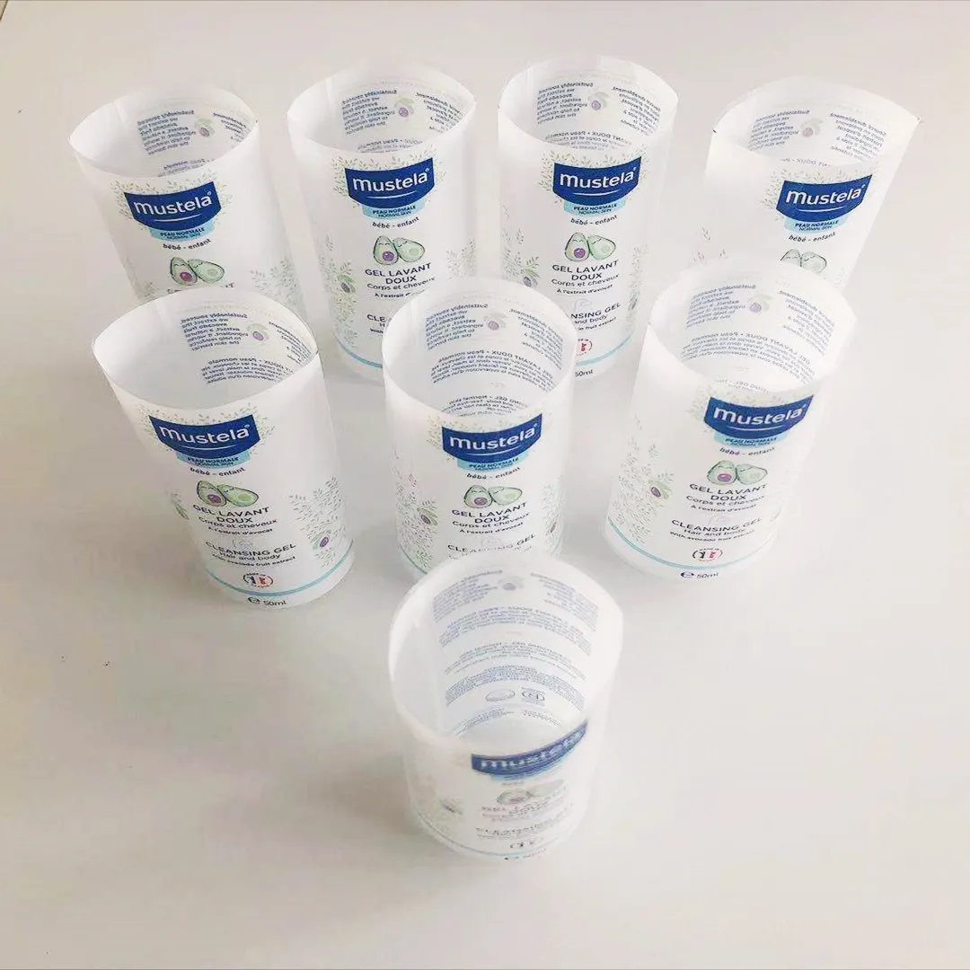 Custom pvc pet printing film heat label shrink sleeve wrap label for water bottle