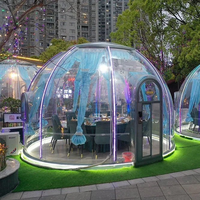 Custom Size Outdoor Igloo Tent PC Clear Bubble Transparent Tent Waterproof Dome Tent For Restaurant Casual Cafe
