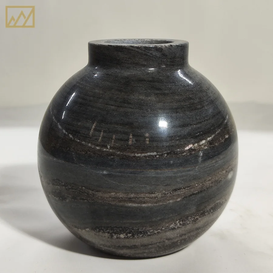 High Quality Antique Style Home Tabletop Marble Vase Art Ornament Wedding Decoration Stone Vases for Flower