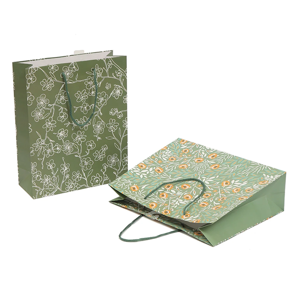 10 Kg Flour Floral Printed Brown Summer Straw Tropical Paper Gift Square Hand Shopping Bag With Your Own Logo Wedding Bag Shinny