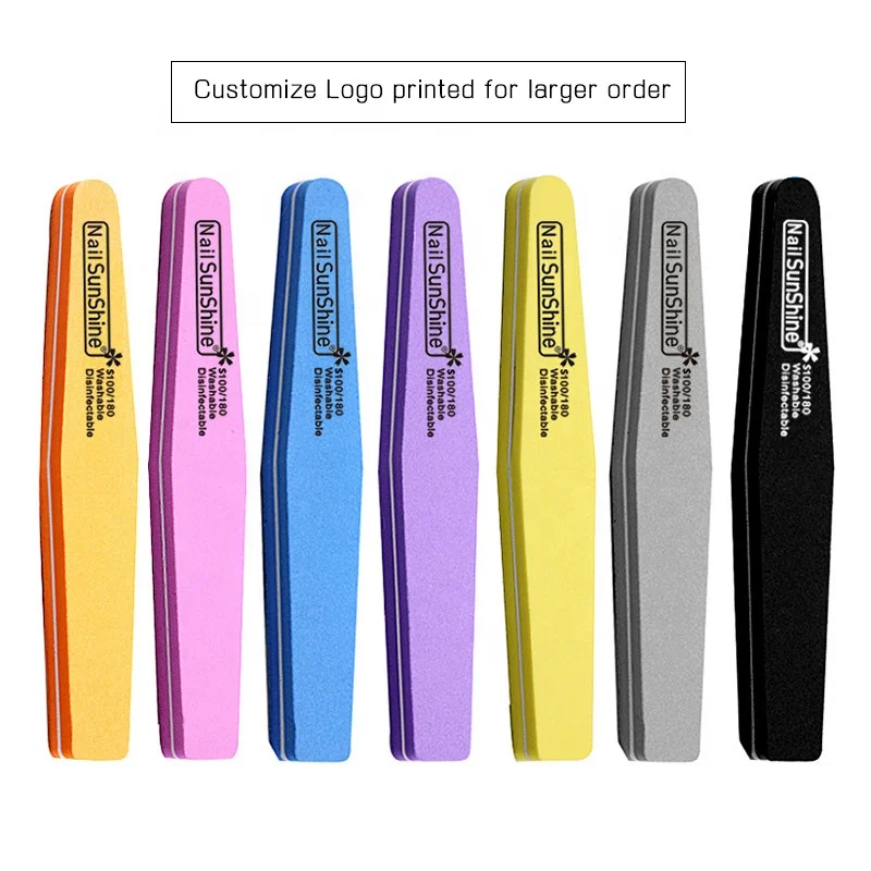 
Korea Japanese Quality Washable 6 colors 100/180 diamond sponge nail buffer sanding nail files sponge 
