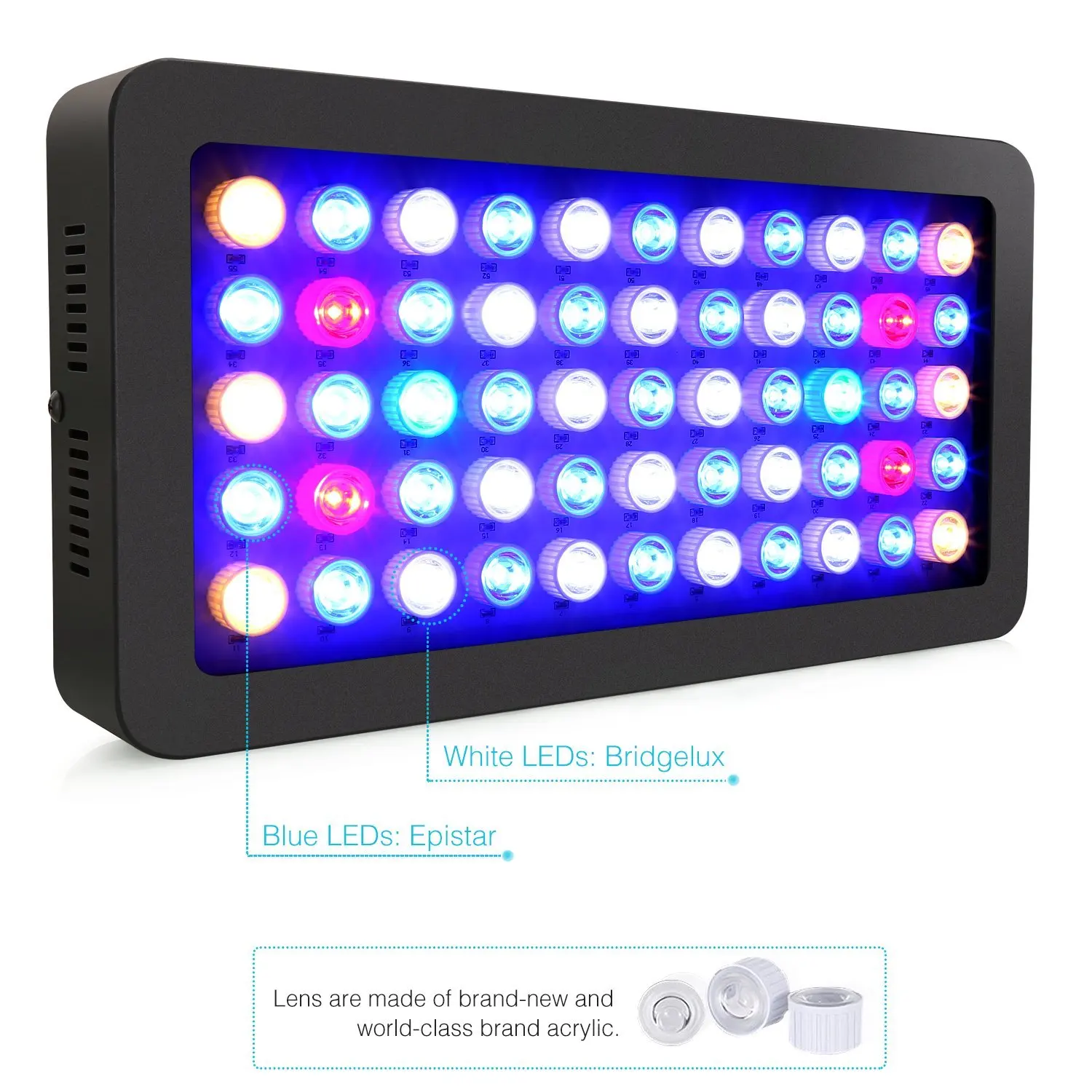 Full Spectrum Dimmable 165w LED Aquarium Light for Saltwater Corals SPS and LPS