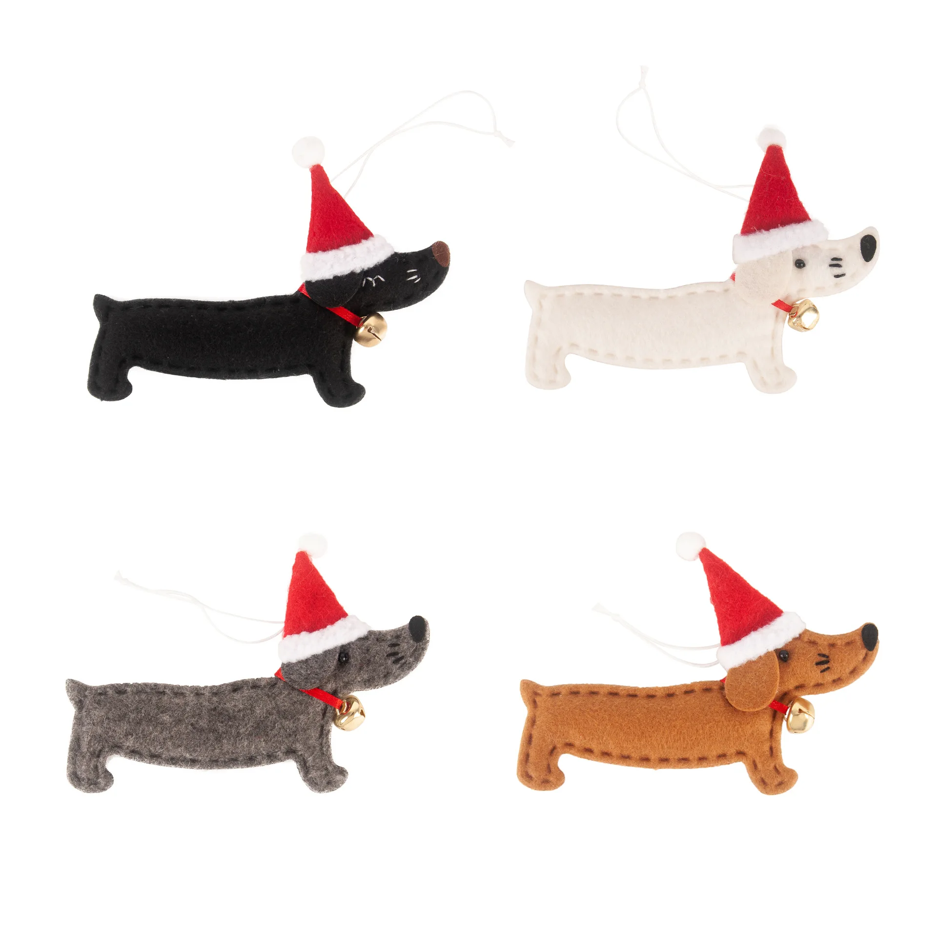 Cute Wholesale Christmas Decoration Christmas Tree Pendant Dachshund Dog Pendant Keychain Children Girl Gift