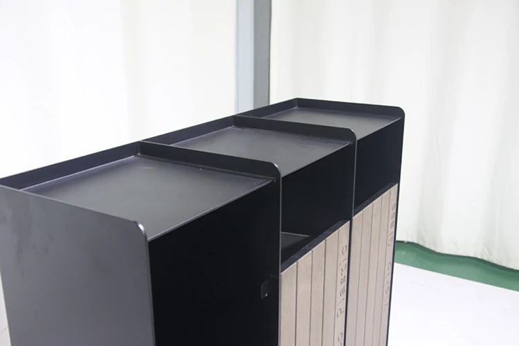 outdoor wpc wood classification garbage trash can outside garden street recycle waste bin public commercial separate dustbin