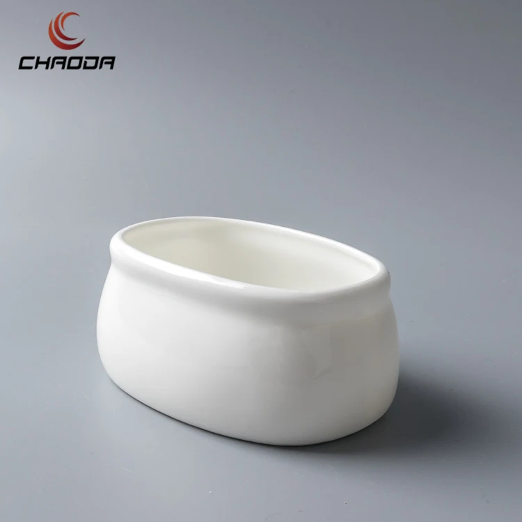 4 inch oval sugar bowl restaurant hotel white porcelain chinaware party supplies tableware white Ceramic sugar bowls