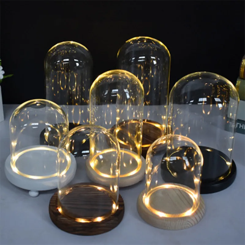 
Factory Supply Glass Dome with led lights decoration 