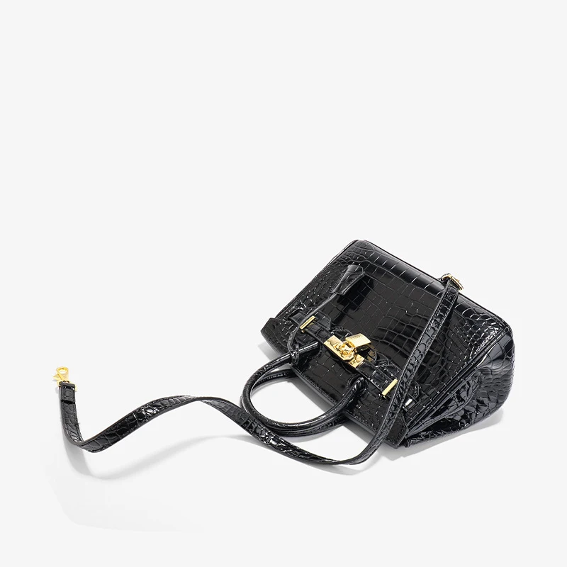 2023 Quality Luxury Black Handbag Crocodile Grain Leather Bags Ladies Fashion Tote Bags Women Purses and Handbags Women Hand Bag
