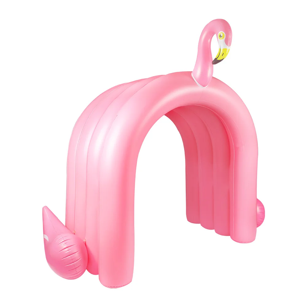 Wholesale flamingo party cool outdoor kid water toy spray water commercial arch inflatable for girl boy