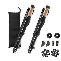 Hot Sale Adjustable Aluminum folding walking sticks foldable Trekking Hiking Poles collapsible