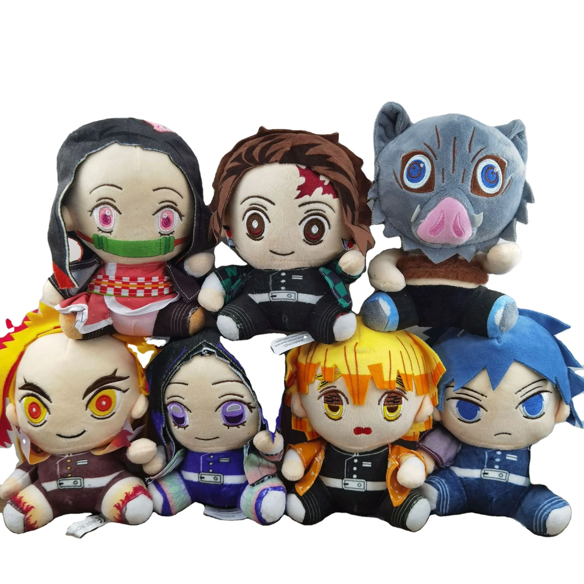 DHF 2024 Newest High Quality 20cm Nezuko Kamado Zenitsu Agatsuma Inosuke Hashibira Tomioka Demon Slayer Plush Dolls For Gift