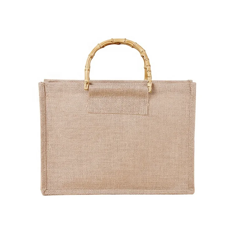 Wholesale Big Size Custom Logo Burlap Jute Tote Bag with Waterproof Plastic PE Coating Lining for Potato Shopping Gift Wine