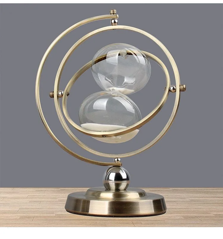 Wholesale Time Hourglass 60 Minutes Creative Metal Ornaments Birthday Promotional European Living Room Decoration Hourglass