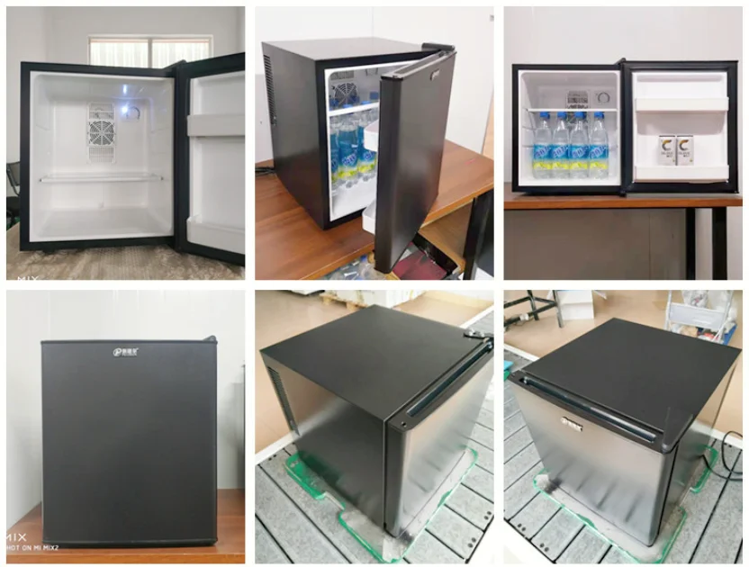 NE-202 30 liter black white foam door mini bar fridge hotel home room silent beverages cooling small refrigerator