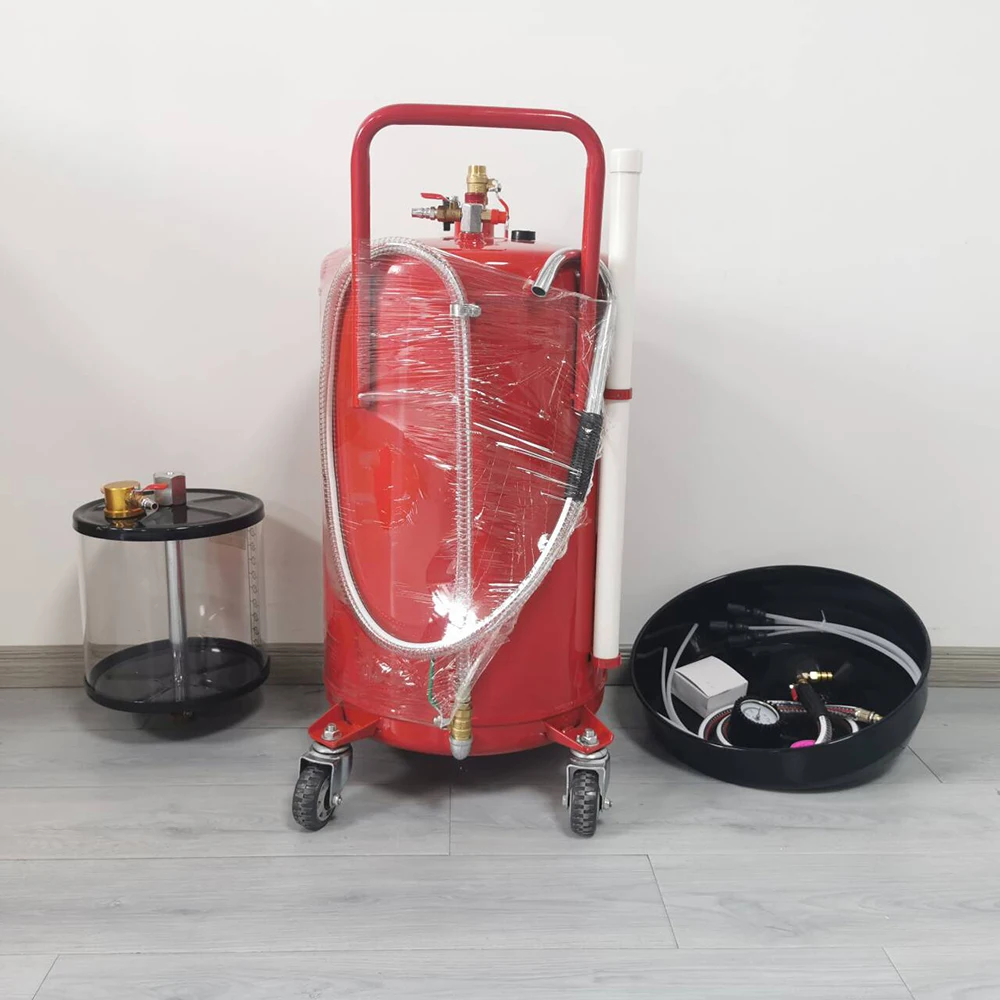80L waste engine oil collection machine Pneumatic oil receiver Oil pumping and receiving machine Measuring cup Car maintenance