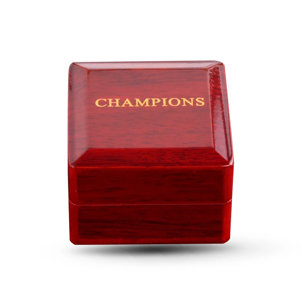 Custom Engagement Wood Red Paint Wooden Jewelri Champion Ring Boxes For Gift Wrapping With Logo