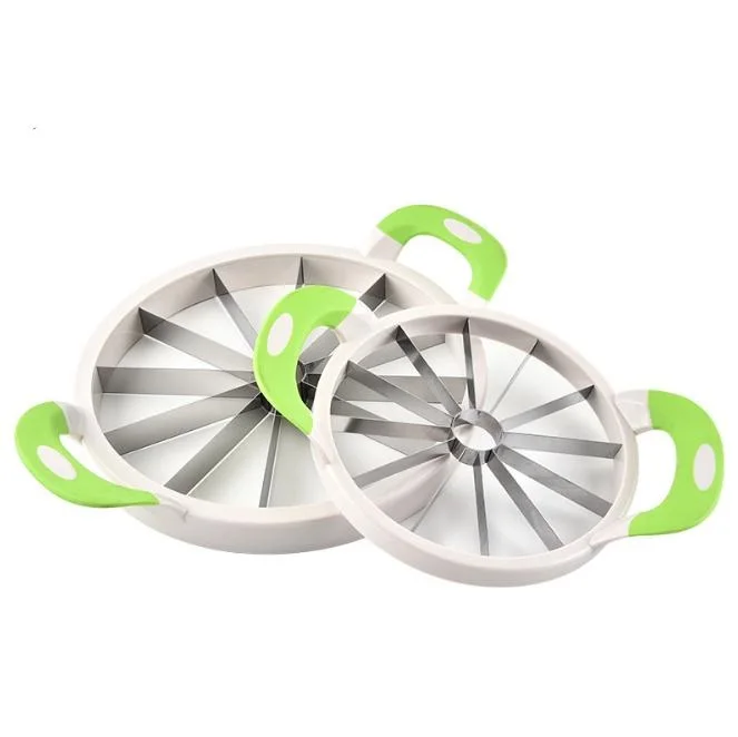 wholesale low MOQ High quality stainless steel fruit Kitchen tools watermelon slicer melon cutter Comfort Silicone Handle