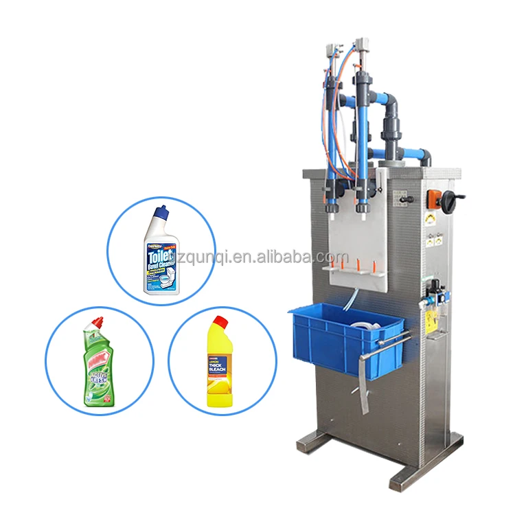 Semi Automatic Anti Corrosive Strong Acid Bleach Liquid Toilet Detergent Cleaner Water Double Head Filling Machine Liquid Filler