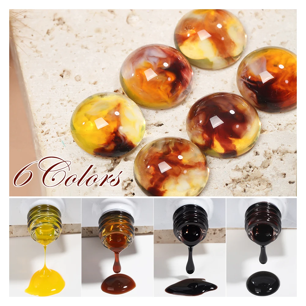 ZRKGEL Jelly Crystal Gel Translucent Tortoise Shell Nails Wine Burgundy Red Coral Caramel Orange Amber Brown uv gel set