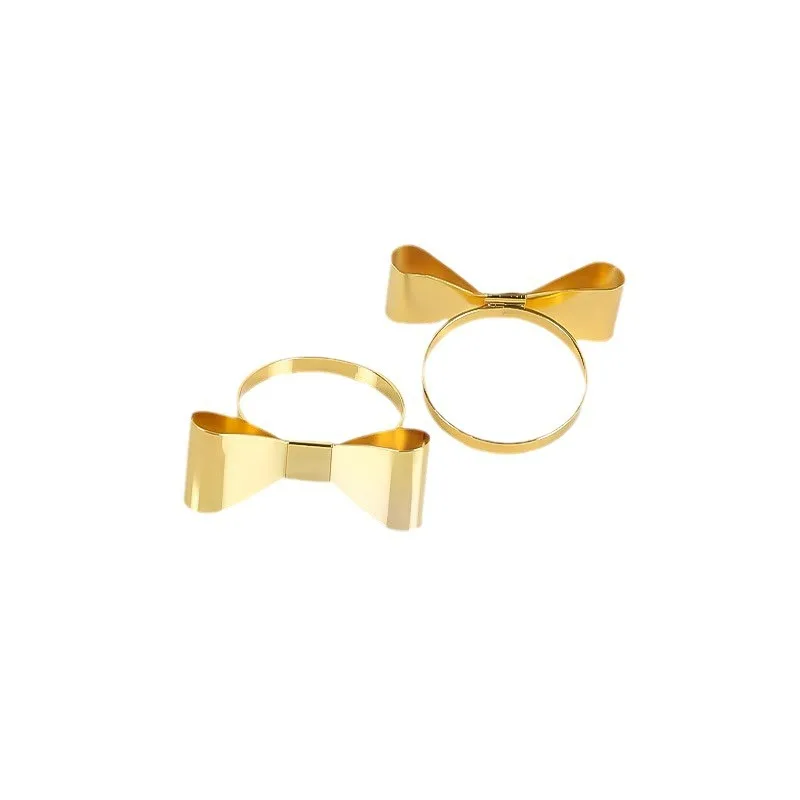 zinc alloy metal metallic bow airplane square brass crown bismillah woven table napkin rings green shell snowflake wedding