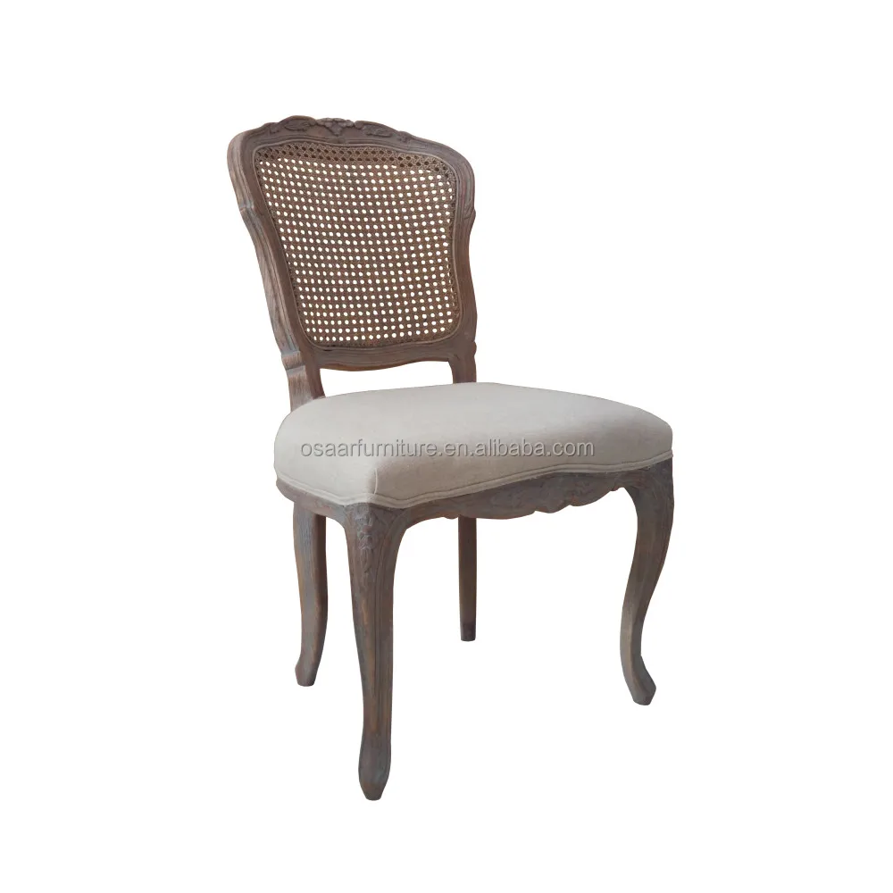 Shabby Chic French Furniture Antique Hand Carved Wooden Cane Back Dining Chair
