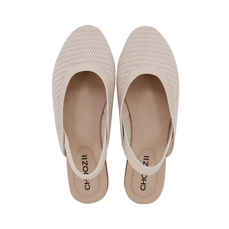 Choozii Fashion High-end Knit Fabric Upper Sling Back Women Flat Sandals