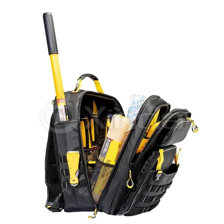 Custom Portable Contractor Working Kit Bag Rugged Multi-pockets Painting Tool Backpack