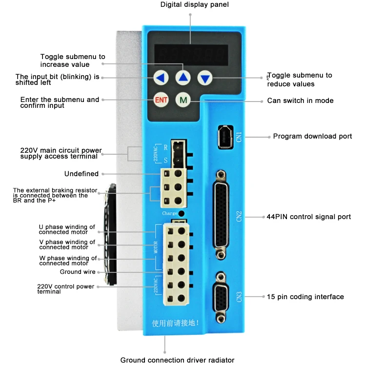 Lichuan AC220V Nema34 12nm Closed Loop Stepper Motor Nema34 3phase Hybrid Servo Motor with Driver Kit LCDA2260E+LC86H3156 6A 3A