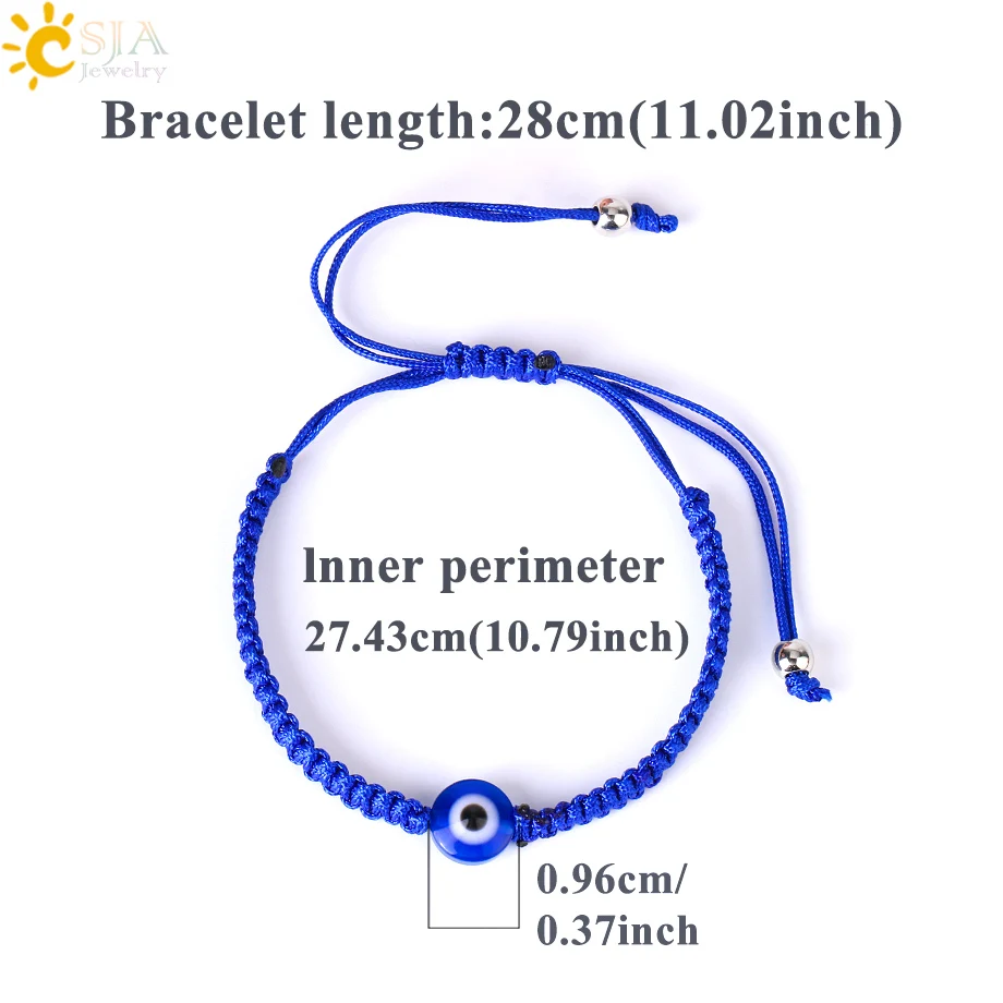 CSJA Wholesale Handmade Lucky Red String Hamsa Hand Charms Evil Eye Bead Friendship Bracelet S935