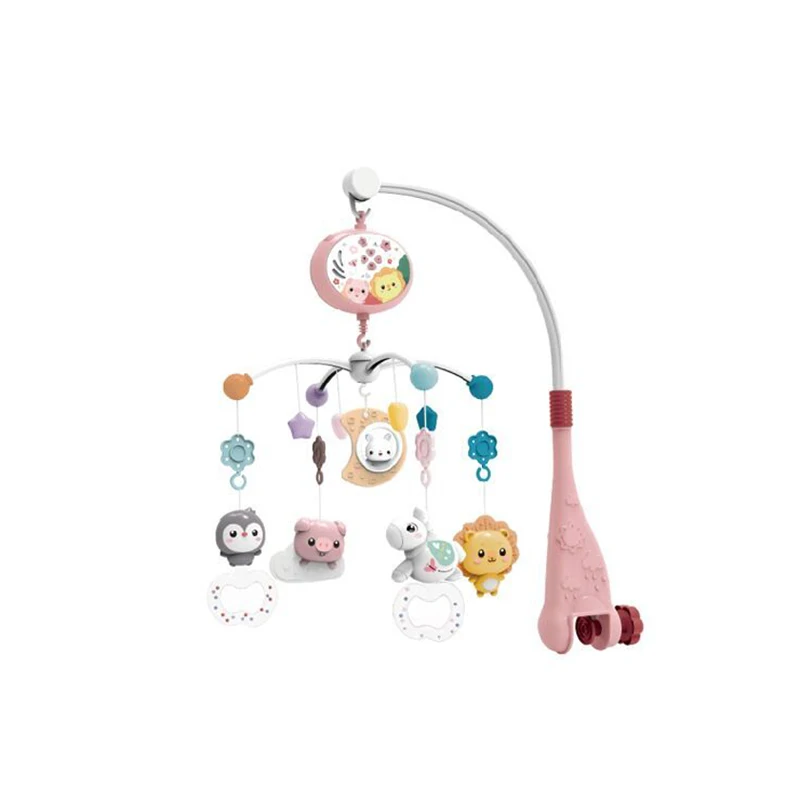 Baby  Music Rotation Bedside Hanging Bell Crib Rattle Bracket Baby Crib Toy Baby Remote control Projection Crib Mobile For Kids