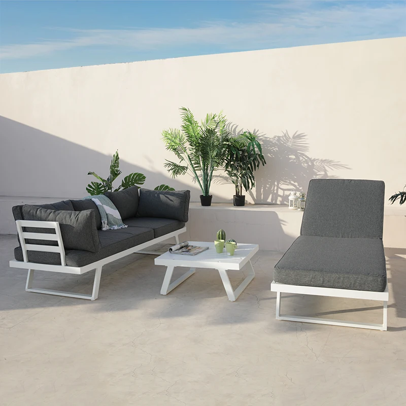 Современная мебель для сада модульная алюминиевая подушка для отдыха на открытом воздухе диван набор
