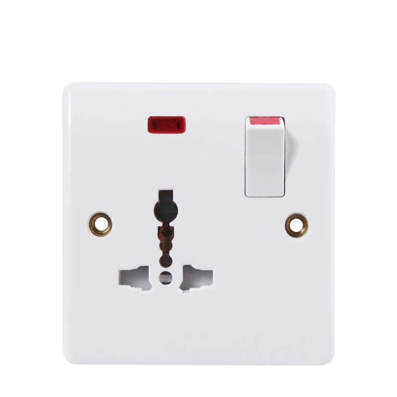 Быстрая отправка Электрический настенный светильник Одиночная 13 а многофункциональная розетка с подсветкой