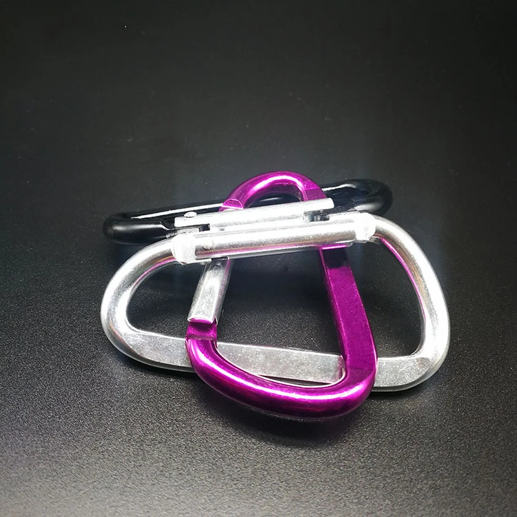 80mm carabiner personalized anodized aluminum D ring key chain custom carabiner