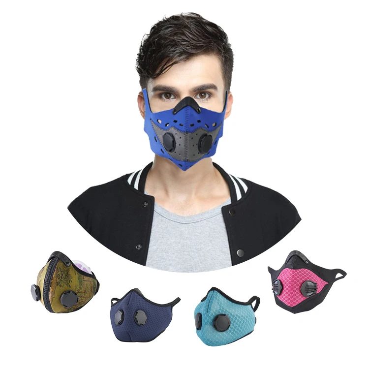 oem odm cold weather ridding pm 2.5 men cycling facemasks air filter with mask