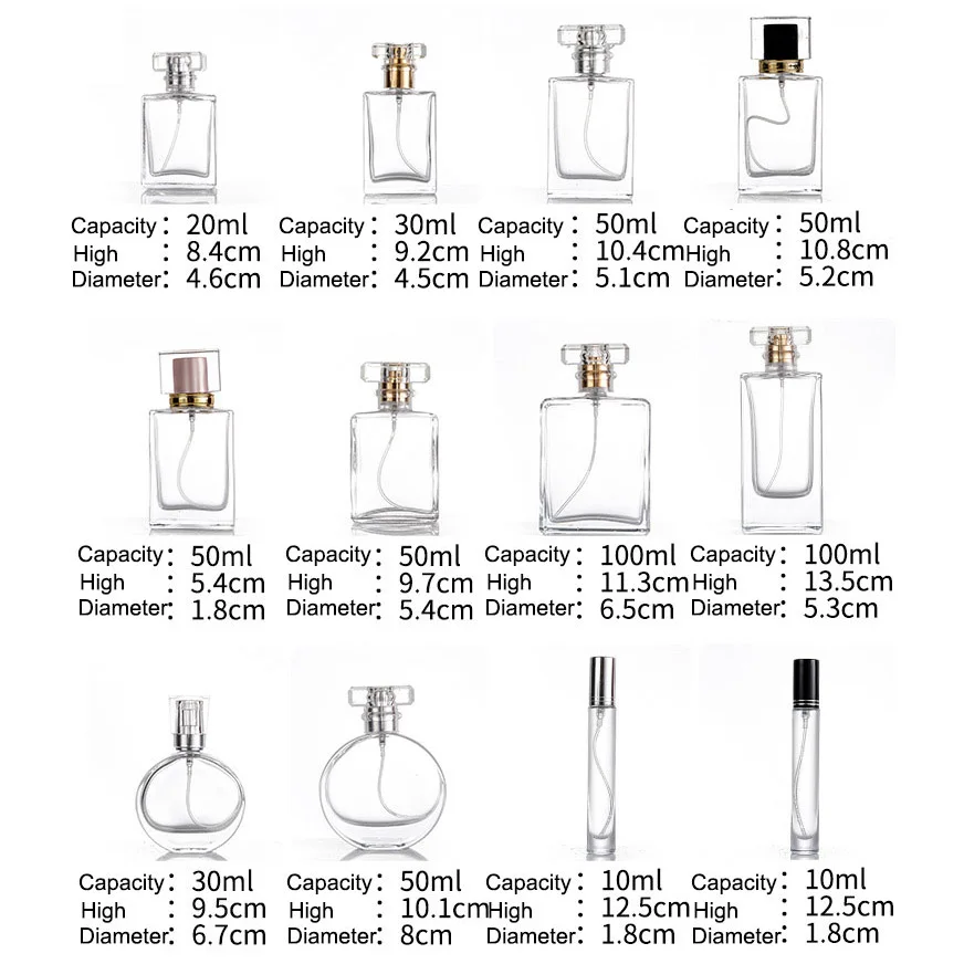 wholesale perfume bottles and packaging 10ml 15ml 30ml 50ml 100ml spray glass empty perfume luxury bottle