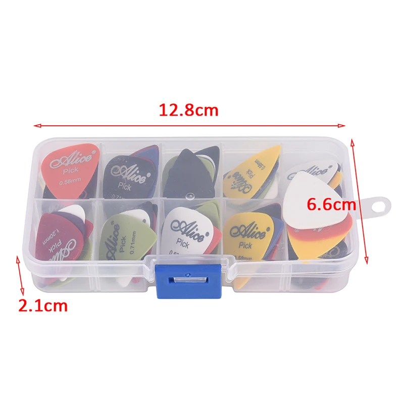 50 guitar picks 1 box case Alice acoustic electric bass pic plectrum mediator guitarra accessories thickness 0.58 - 1.5 mm